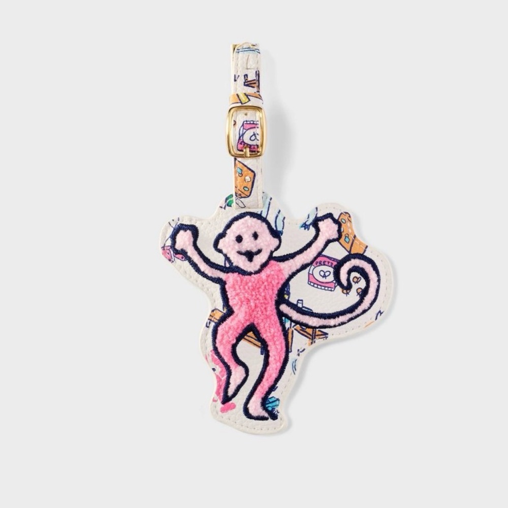 Roller Rabbit x Target Roadtrip Luggage‎ Tag Pink Monkey Travel NWT IN HAND